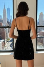 Velvet Sweetheart Black Mini Dress