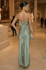 Agave Schlupf-Maxikleid mit Rosette und Rüschendetail