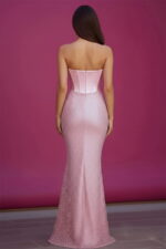 Pink Satin Corset & Sequin Mermaid Dress