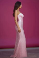 Pink Satin Corset & Sequin Mermaid Dress