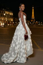 Plata 3D bordado floral de lentejuelas de alta-bajo vestido de fiesta