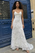 White Floral Burnout Chiffon Graduation Slip Dress